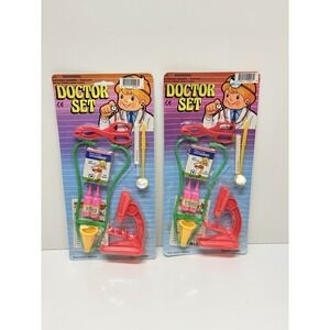 Lot Of 2 VTG Toy Doctor Set New Old Stock Childs Toy Mini Play Kitsch Microscope
